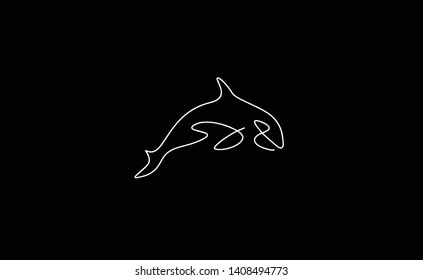 One line FISH with black background