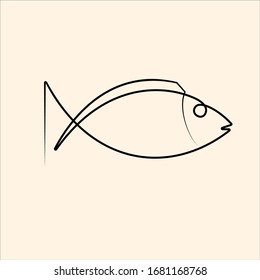 Einzeilige Konzeption des Fischs