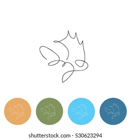 One line fish design silhouette.Logo design. Hand drawn minimalism style vector illustration.