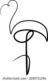 One Line Flamingo Vector Design