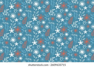 one line flower and leaf seamless pattern with abstract design for modern fashion fabric wallpaper and tabletop textiles

