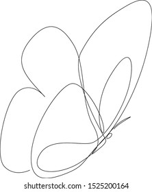 One line flying butterfly design silhouette. Hand drawn minimalism style vector illustration