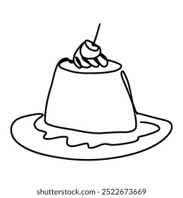 Uma linha de comida desenho ilustração design minimalista ornamentos vetor arte