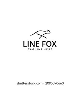 One line fox design silhouette. Vector illustration