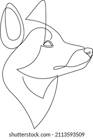 One line fox design silhouette. Hand drawn minimalism style vector illustration