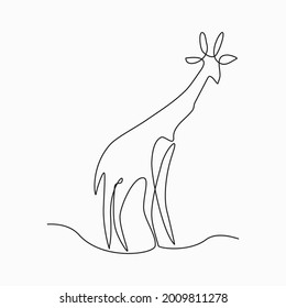 One line giraffe design silhouette. Modern continuous line draw vector graphic design illustration. Giraffe for one line icon. Element of animal icon.
