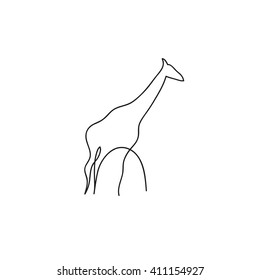 One line giraffe design silhouette. Hand drawn minimalism style vector illustration