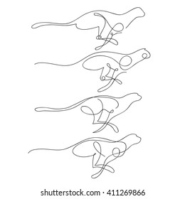 One line giraffe design silhouette. Hand drawn minimalism style vector illustration