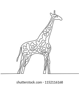 Black Silhouette Giraffe Vector Illustration Stock Vector (royalty Free 