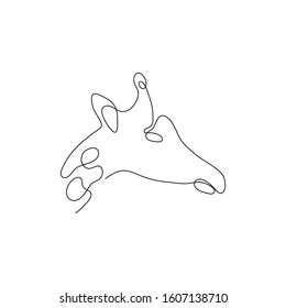 One line giraffe head design silhouette. Hand drawn minimalism style vector illustration.