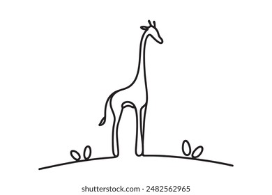 una línea de jirafa. Ilustración vectorial en estilo minimalista