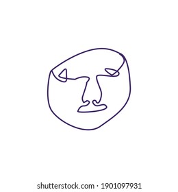 one line hand drawing man face abstract vector illustration