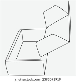 Eine handgezeichnete Box mit Vektorgrafik