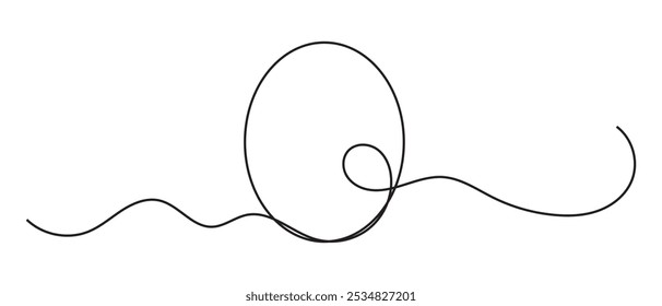 one line hand drawn continuous Easter egg line art icon vector.