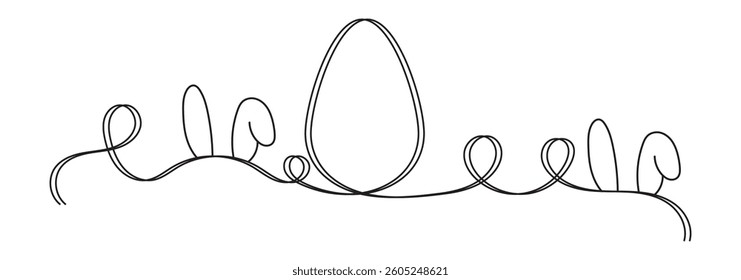 one line hand drawn continuous Easter egg line art icon vector.