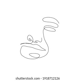 One line hand drawn face. Abstract portrait. Simple logo in minimal style for beauty salon, beautician, makeup artist, stylist. .