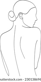 One line hand drawn face. Abstract portrait. Simple logo in minimal style for beauty salon, beautician, makeup artist, stylist. 
