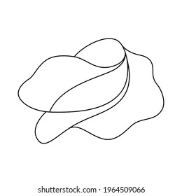 One line hand drawn flower. Vector illustration in black outline.