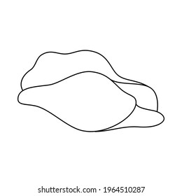 One line hand drawn flower. Vector illustration in black outline.