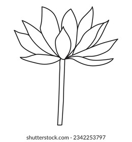 One line hand drawn flower for tattoo design