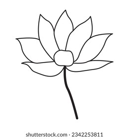 One line hand drawn flower for tattoo design