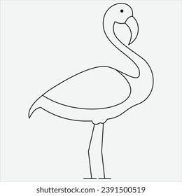 arte de ilustración vectorial de contorno de heron dibujado a mano de una línea