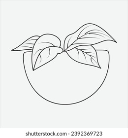 One line hand drawn tree outline vector illustration art