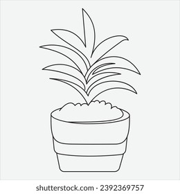 Dibujo manual de una línea de la ilustración vectorial de un árbol dibujado a mano