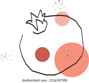 one line hand drawn vector Pomegranate 