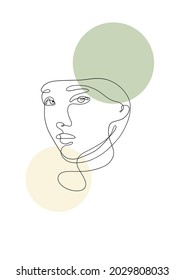 One line hand drawn woman face. Minimalist vector illustration isolated on white background. 
