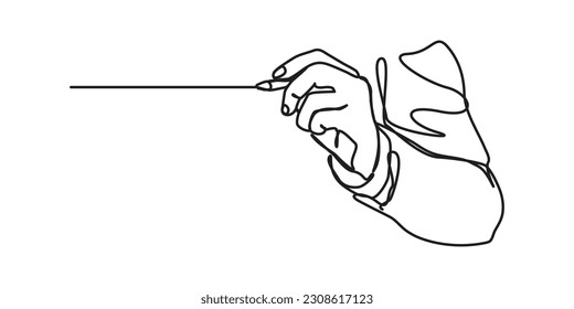 One line hand writing continuous line drawing hand with pen line art illustration