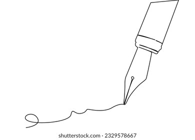 Una línea de mano escribiendo mano de dibujo de línea continua mano con la ilustración de la línea de lápiz