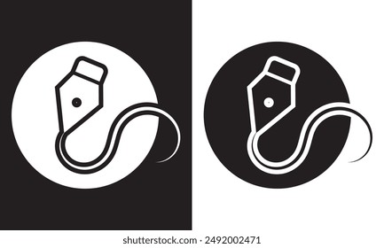 Mano de una línea que escribe la línea continua que dibuja la mano con la ilustración del arte de la línea de la pluma. aislado en la Ilustración vectorial blanca y negra del fondo. EPS 10
