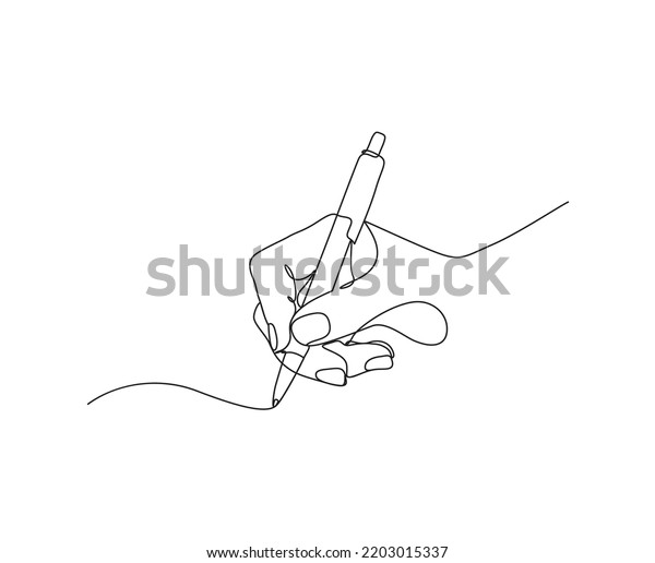 One Line Hand Writing Continuous Line Stock Vector (Royalty Free ...