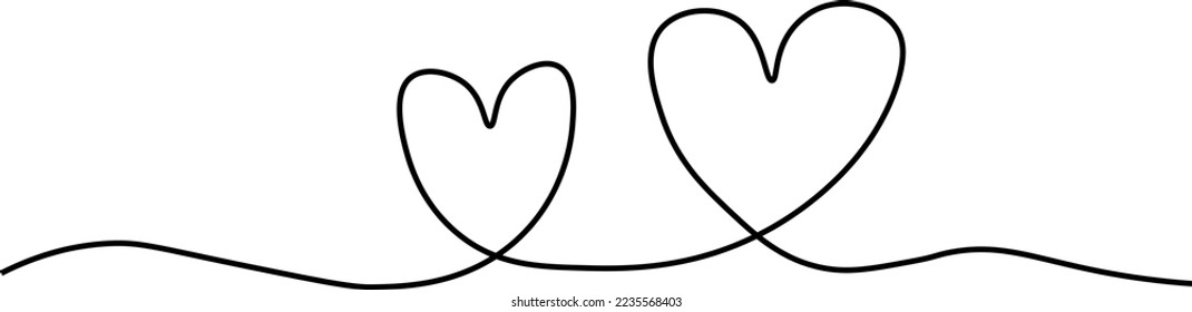 One line heart vector, Love heart illustration, One line minimalist vector, valentines day illustration