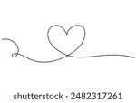 One line hearts vector collection, Love hearts illustration, One line vector, valentines clipart.