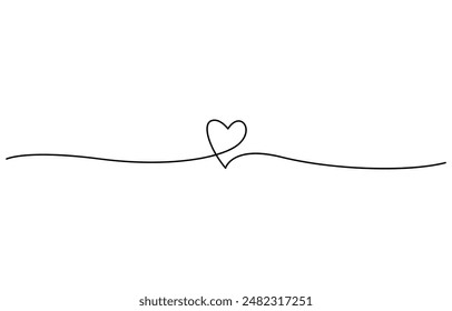 One line hearts vector collection, Love hearts illustration, One line vector, valentines clipart.