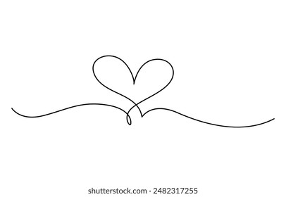 One line hearts vector collection, Love hearts illustration, One line vector, valentines clipart.