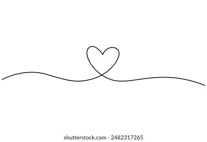 Colección de Vector de corazones de una línea, ilustración de corazones de amor, Vector de una línea, Clipart de San Valentín.