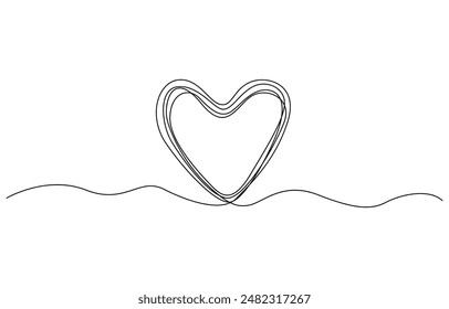 One line hearts vector collection, Love hearts illustration, One line vector, valentines clipart.