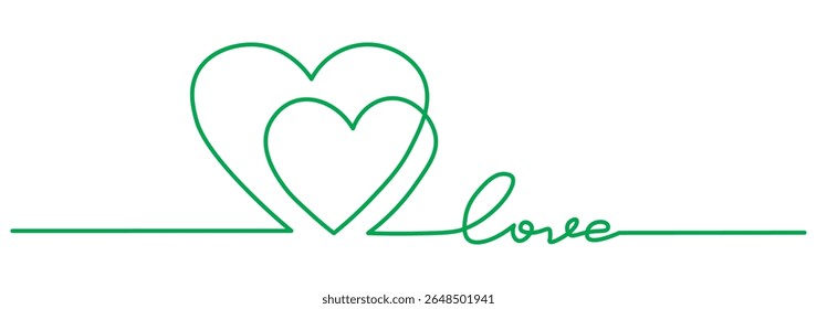 One line hearts vector collection, Love hearts illustration, One line vector, valentines clipart.