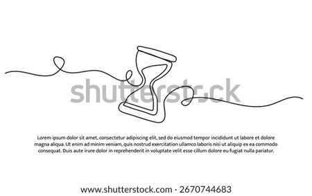 One line of hourglass. Abstract minimal continuous line.