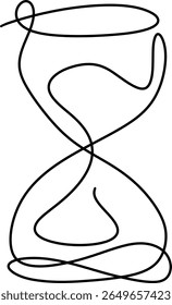 one line. hourglass isolated on white background