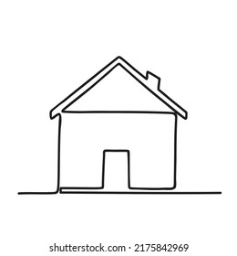 one line house illustration. continuous line minimal drawing design