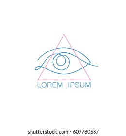 One line human eye design silhouette.Logo design. Hand drawn minimalism style vector illustration.