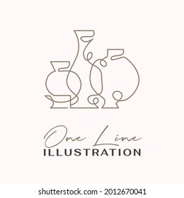 One Line Icon. Hand drawn minimalism style vector illustration.