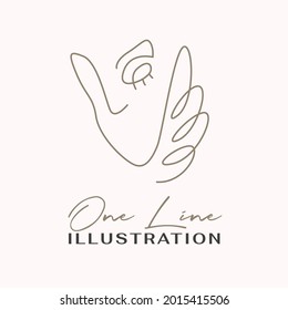 One Line Icon. Hand drawn minimalism style vector illustration.