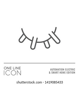 One Line Icon Series - Cow Udder Sign as Farm Automation Flat Outline Stroke Style Symbol in House Automation Electric and Smart Home Edition - Vector Pictogram Graphic Design