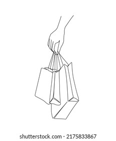 one line illustration. Continuous minimal package drawing design