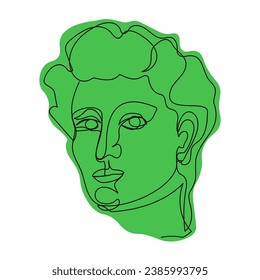 One line illustration with David greek sculpture